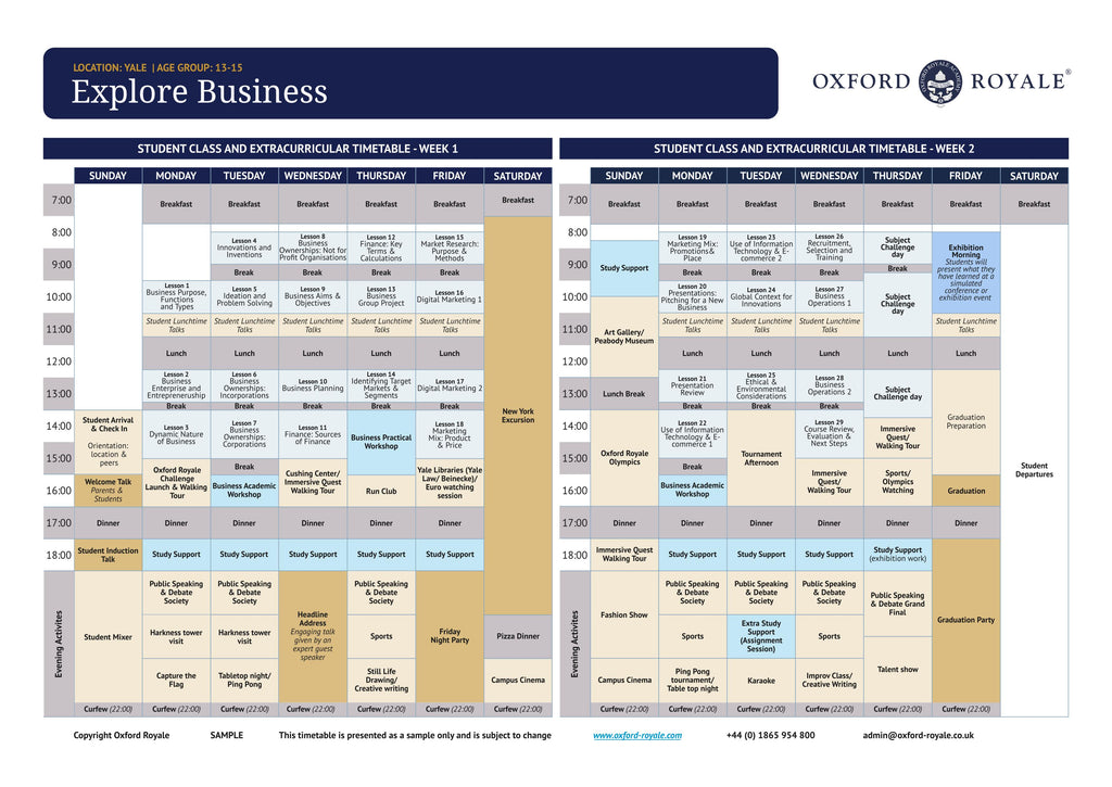 Tabara business 13-15 ani, Yale University, IVI Romania 15