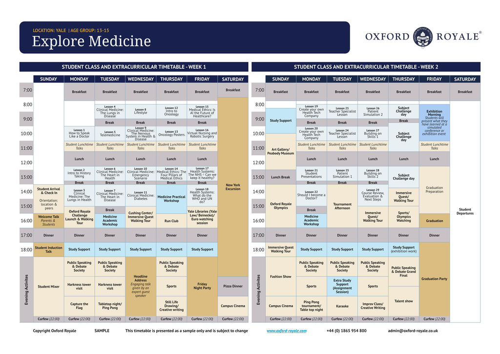 Tabara medicina 13-15 ani, Yale University, IVI Romania 15